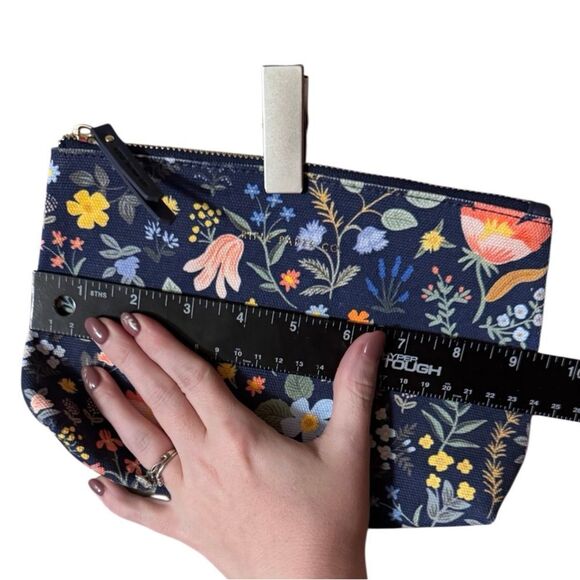 NWOT- Rifle Paper Co.- Bramble Zippered Pouch Set Navy Floral Pouch Duo - Picture 6 of 10